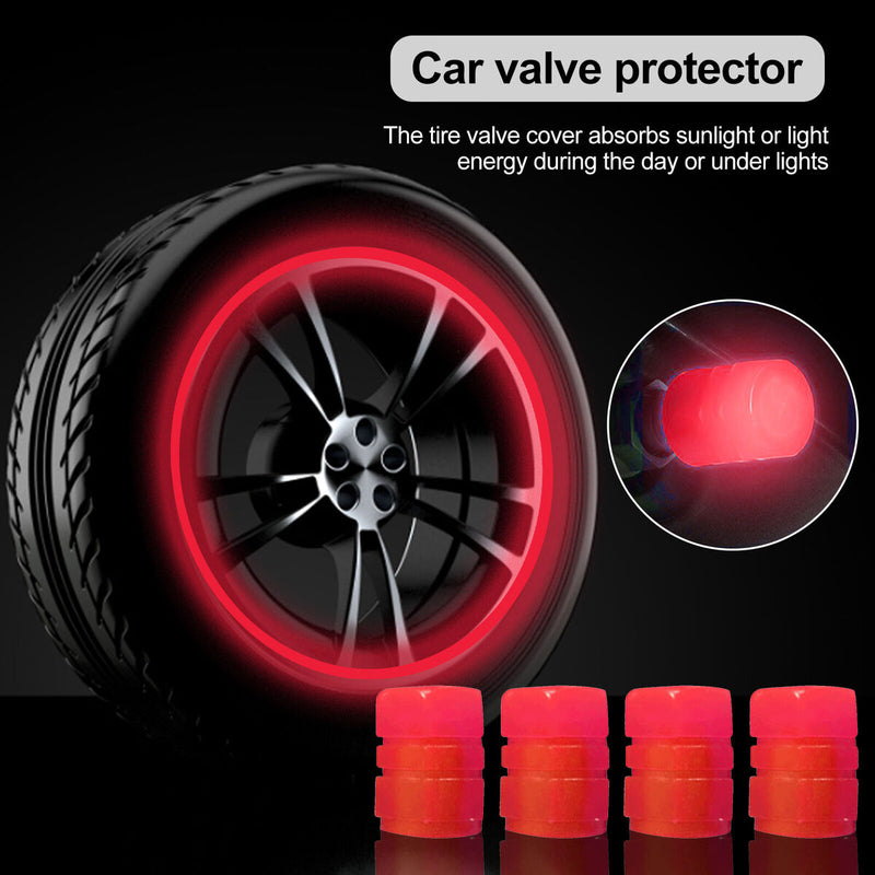 4pcs Tire Valve Caps Illuminated Tire Valve Cover Luminous Tire Cap for Bicyc