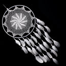 Large Ring 16.14" Handmade White Flower Dream Catcher with Feathers Art