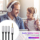 3.5mm Audio Splitter Cable 3.5mm TRS Plug Male to 3x 1/8 Jack Female 1ft Newly