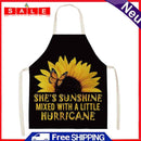 Linen Sunflower Print Aprons Unisex Household Cooking Tool Cleaning Accessories