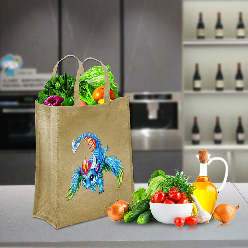 #A 5D Diamond Painting Handbag DIY Canvas Eco-friendly Foldable Organizer Tote K