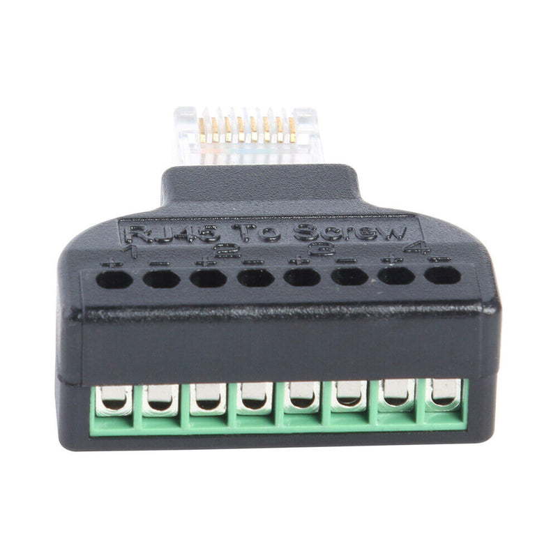 RJ45 Ethernet Male Plug to 8-Pin AV Screw Connector Adapter for CCTV Digital DVR