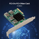 PCI-E Extender Adapter 1 to 4 PCI-Express Slot USB 3.0 Riser Multiplier Card