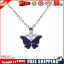Color Changing Butterfly Necklace Elegant Women Holiday Neck Chain Pendants