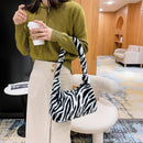Female Fluffy Fashion Leopard Print Shoulder Bag Mobile Phone Crossbody Bag