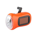 Hand Crank Solar Dynamo Torch Lamp Outdoor Emergency LED Flashlight (orange