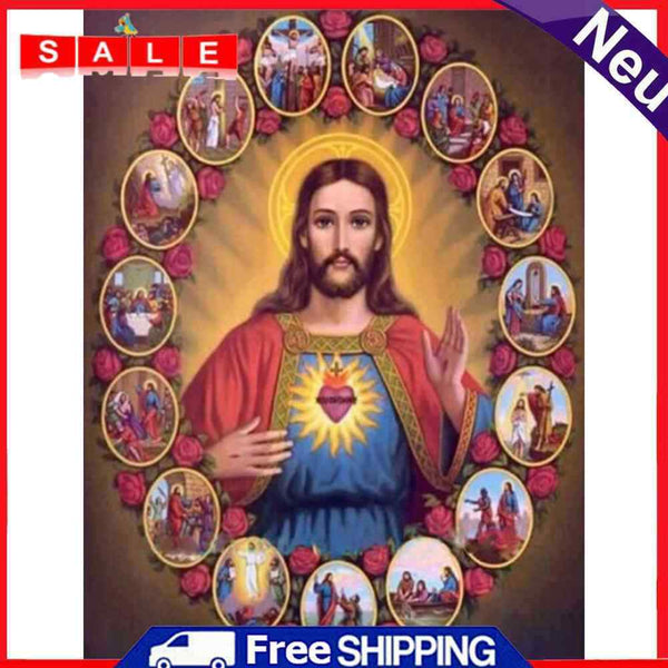 30 x 40cm 5D Full Drill Diamond Painting DIY Jesus Rhinestone Picture Poster Kit