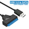 Hard Disk Cable USB 3.0 to SATA Adapter 22pin Connector for 2.5" SSD HDD Drive#