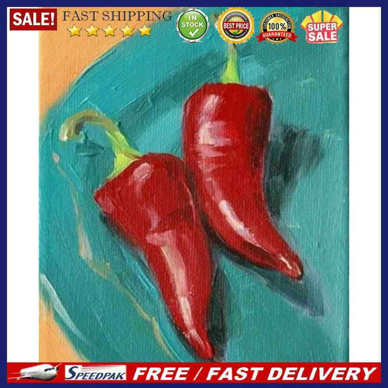 Oil Paint by Numbers Pepper Canvas Artwork Living Room Picture Decoration Kit