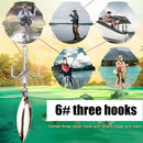 Rotating Sequin Hooks Lure Metal Barbed Fishing 3-Hook Freshwater Fishing Hoo