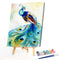 Peacock Oil Paint By Numbers Set Canvas Drawing DIY Coloring Picture Kits