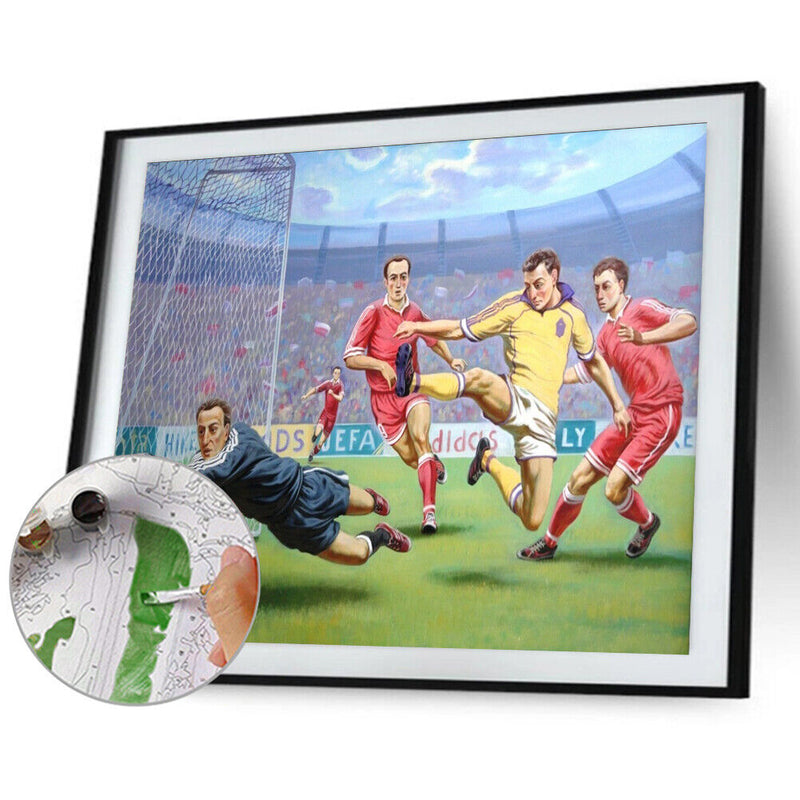 Football Sport Canvas Painted Oil Paint By Numbers Wall Art Modern Bedroom Decor