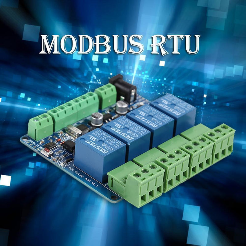 Modbus-Rtu 4 Way 12V Relay Module Switch 4 Way Relay Output RS485 Communication