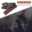 Adjustable Electric Guitar Strap Folk Picks Holder PU Leather Acoustic Bass Belt
