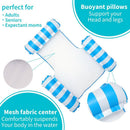 Striped Hammock & Armrest Pool Float Bed for Water Relaxing (Light Blue)