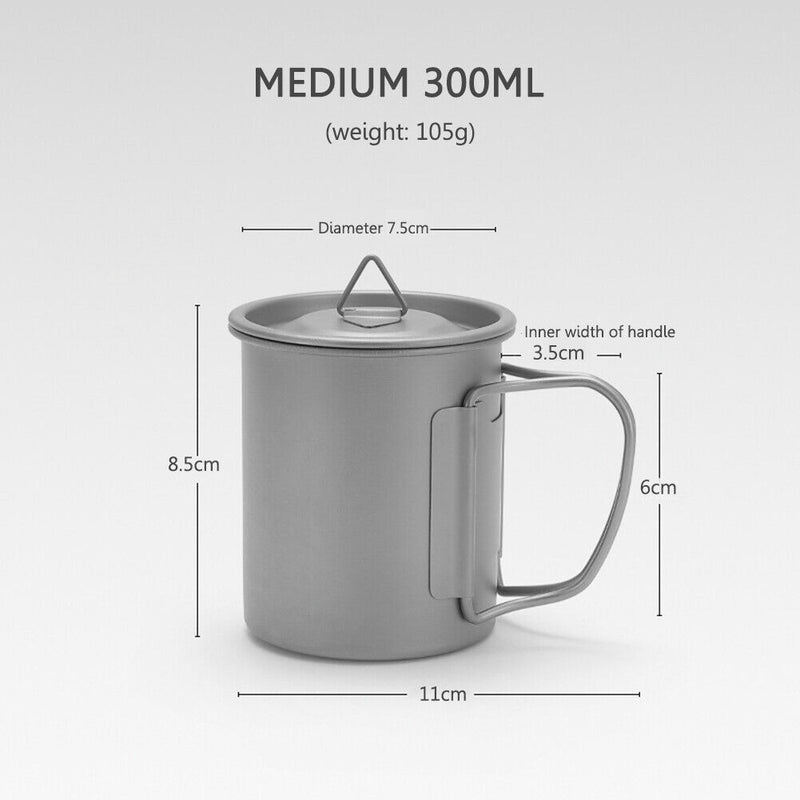 Camping Mug Titanium Cup Outdoor Travel Hiking Tableware Coffee Cup Beer Mu