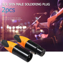 1 Pair XLR 3Pin Male Female DIY Audio Cable Connectors Solder Plug (Orange)