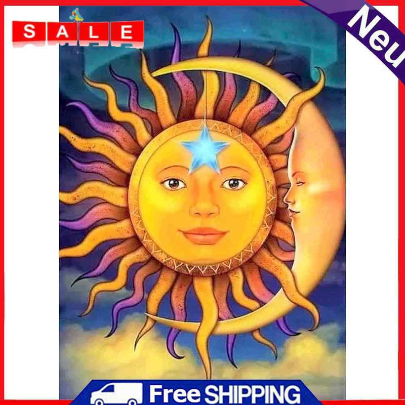 30x40cm 5D Diamond Painting Moon Sun Cross Stitch Kit Rhinestone Bead Crafts
