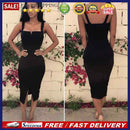 Sexy Women Bodycon Sleeveless Summer Evening Party Pencil Dress Black XL