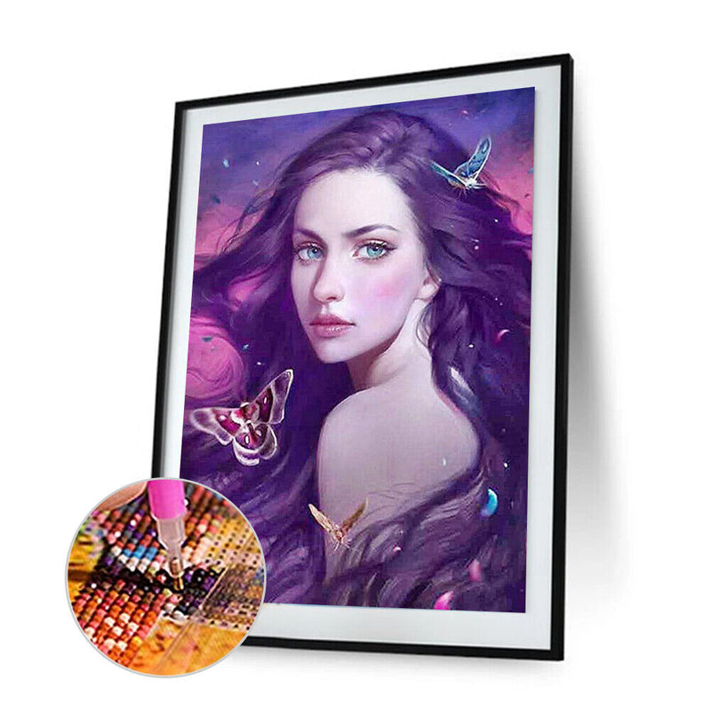 5D DIY Full Round Drill Diamond Painting Beautiful Girl Home Decor Handmade Art