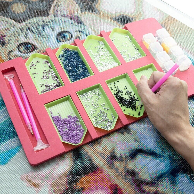 1 Set Multi-Boat Diamond Painting Tray Beading Point Drill Pen Organizer Box
