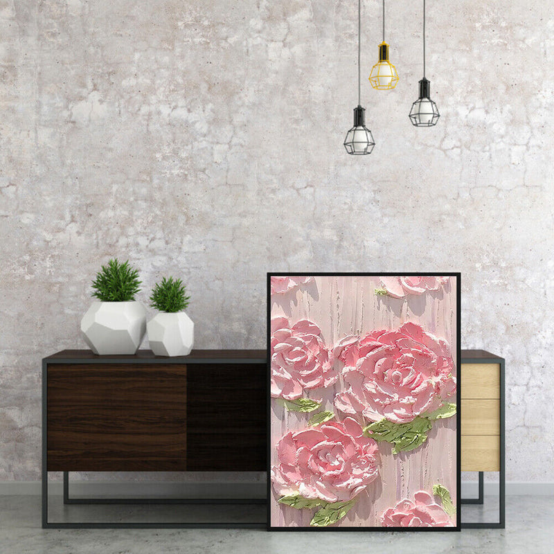 DIY Digital Picture Pink Flowers Frameless Oil Painting By Number Handicraft