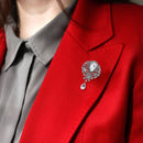 Retro Glass Pendant Brooch Rhinestone Coat Lapel Pins Badge Jewelry Women Gif