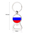 Russian National Flag Bottle Opener Gem Keychain Multifunctional Car Key Ring