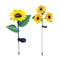 LED Solar Sunflower Shape Light Ground Plug-in Iron Lamp Path Decor (B)