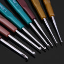 8pcs Plastic Handle Aluminum Head Crochet Hooks Sweater Sewing Needles Kit