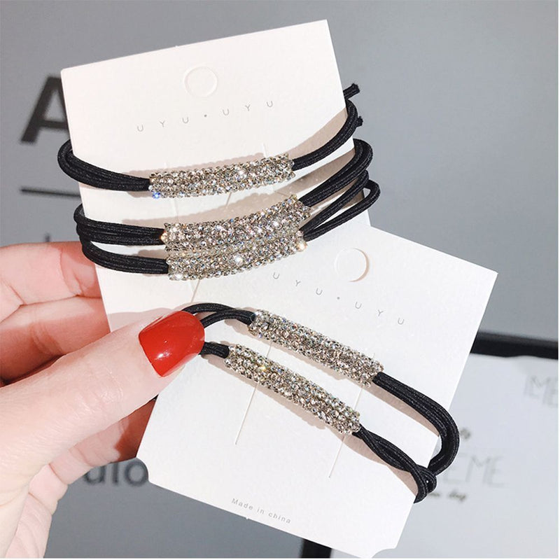 Elastic Rubber Bands Ponytail Hair Rhinestone Hair Ties Hair Accessories