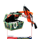 Fish Tank Treasure Chest Diver Live-Action Aerating Aquarium Decor (Red) Newly