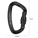 25KN D-ring Carabiner Rock Climbing Lock Mountaineering Equipment (Black)