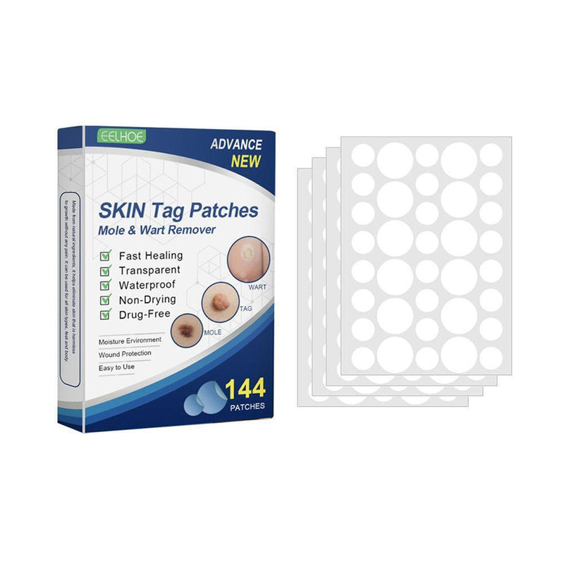 Mole Remover Patch Breathable Warts Invisible Stickers Cleaning Care (144pcs)