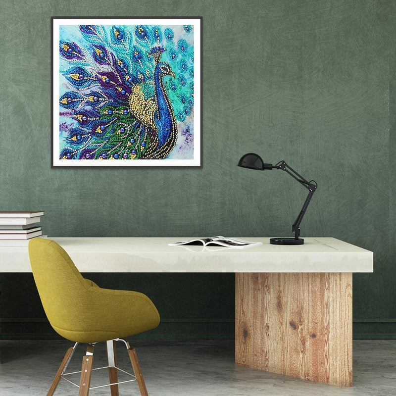 5D DIY Special Shaped Diamond Painting Peafowl Embroidery Mosaic Kits Home Decor