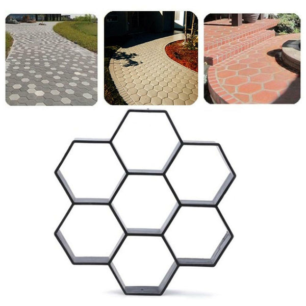 Garden Paving Pavement Mold Patio Concrete Stone Path Walk Maker Reusable Mould