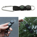 Belt Hanger Key Ring W Keychain Mini Carabiner Compass Thermometer Carabiner