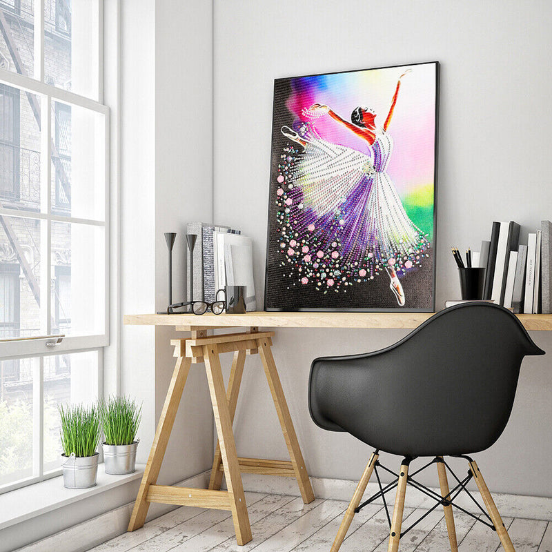 Ballet Girl 5D DIY Special Shape Part Drill Diamond Painting Needlework Set