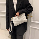 PU Leather Envelope Bag Women Fashion Solid Color Zipper Trendy Briefcase Pouch