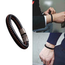 Fashion Mens Punk Leather Wrap Braided Wristband Cuff Bangle Punk Bracelet X2I6