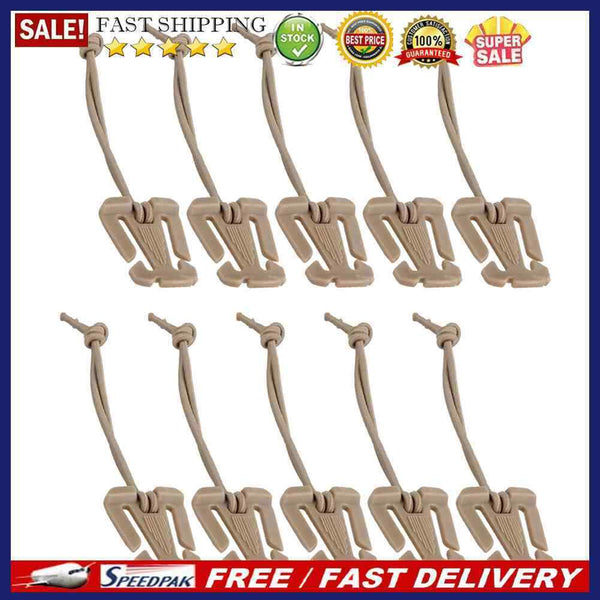 10pcs/lot Molle Backpack Carabiner EDC Tool Elastic Rope Webbing Fixed Buck
