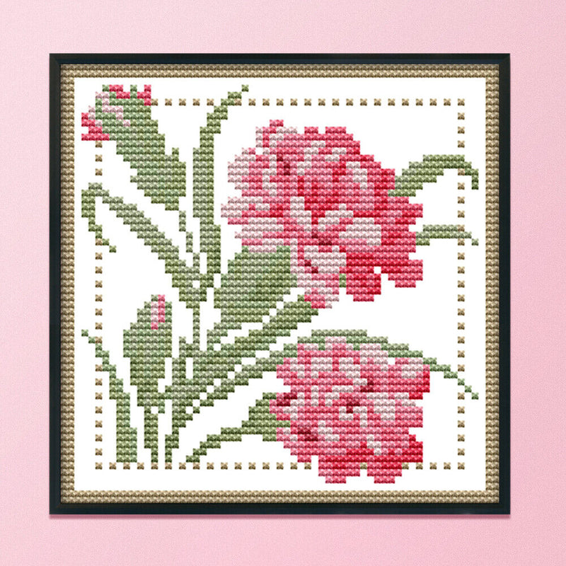 12 Months Flower Cross Stitch DIY Needlework 14CT Stamped (January H423)