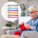 8pcs Soft Plastic Handle Knitting Needles Set Aluminum Crochet Hooks DIY Cr