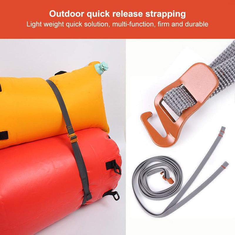 2pcs Cargo Tie Down Lash Belt with Buckle Travel Luggage Strap (Orange)