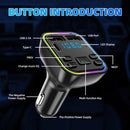 Car Wireless Bluetooth FM Transmitter Type-C Dual USB 3.1A Charger Adapter Fast`