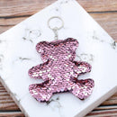Lovely Bear Keychain Sequins Women Key Ring Car Bag Pendant Gifts (Pink)