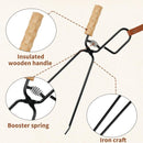 Firewood Tongs Log Grabber for Campfire Firepit Fireplace Wrought Iron Claw