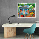Street Coffee Shop Oil Paint By Numbers Kit DIY Acrylic Painting on Canvas