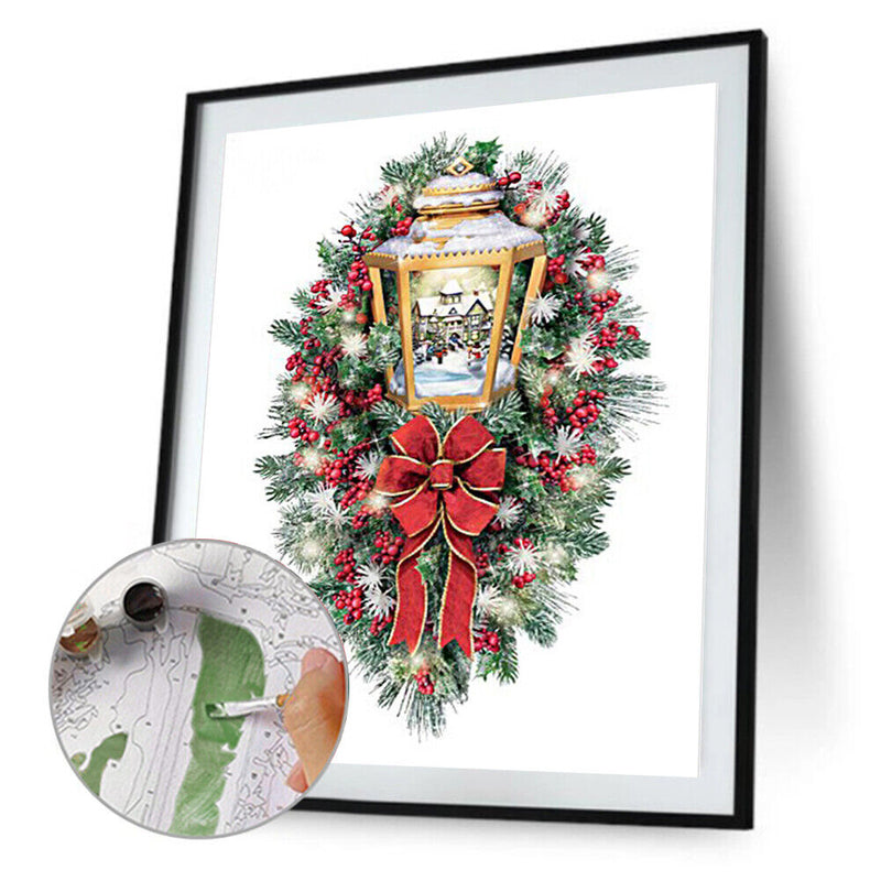 Frameless Painting By Numbers Christmas DIY Handmade Drawing On Canvas Gifts