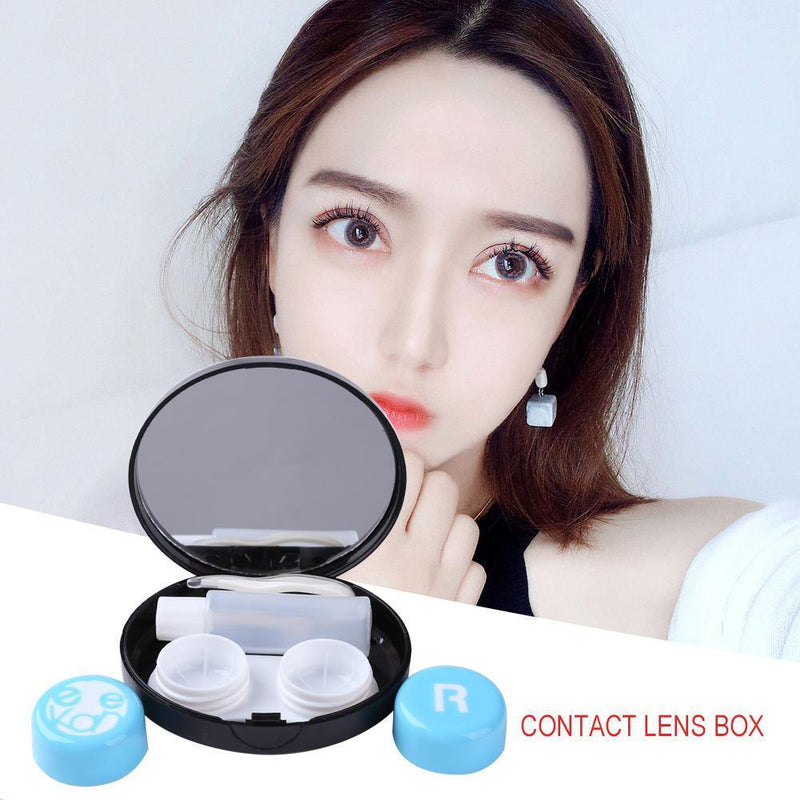 Portable Fashion Travel Square Contact Lens Case Set Glasses Wearing Tools